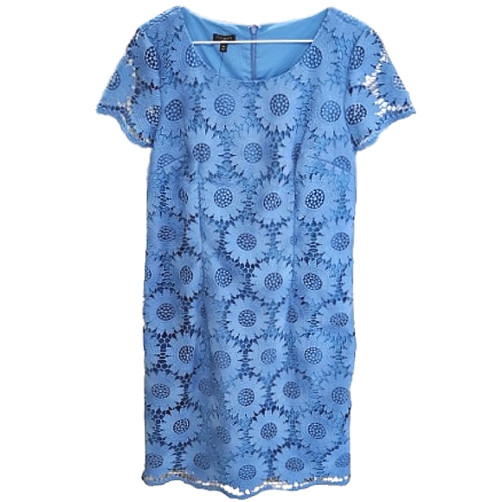 Womens 10P Talbots Floral Lace Eyelet Coquette Short Sleeve Bloomcore Dress